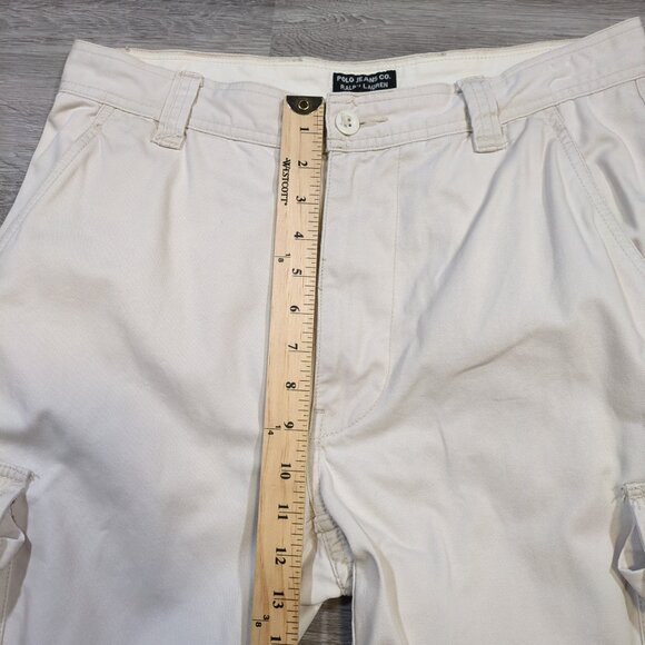 Polo Jeans Co Ralph Lauren Men's 32x32 White Cargo Pants 67th Reg Military Y2K - Picture 13 of 15